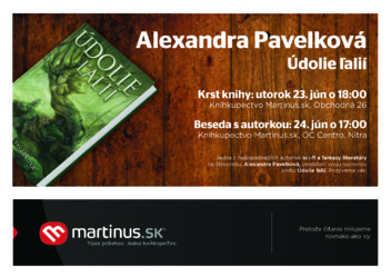 Alexandra Pavelková, najúspešnejšia slovenská autorka fantasy, uvedie novú knihu Údolie ľalií
