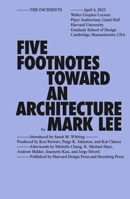 Five Footnotes Toward an Architecture