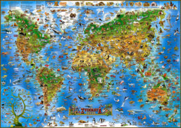 Detská mapa zvieratá sveta